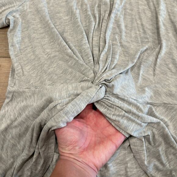 SWEATY BETTY Gray Marl Tori Twist Front Pullover Active Jacket Hooded Top Size 6 - Picture 11 of 12